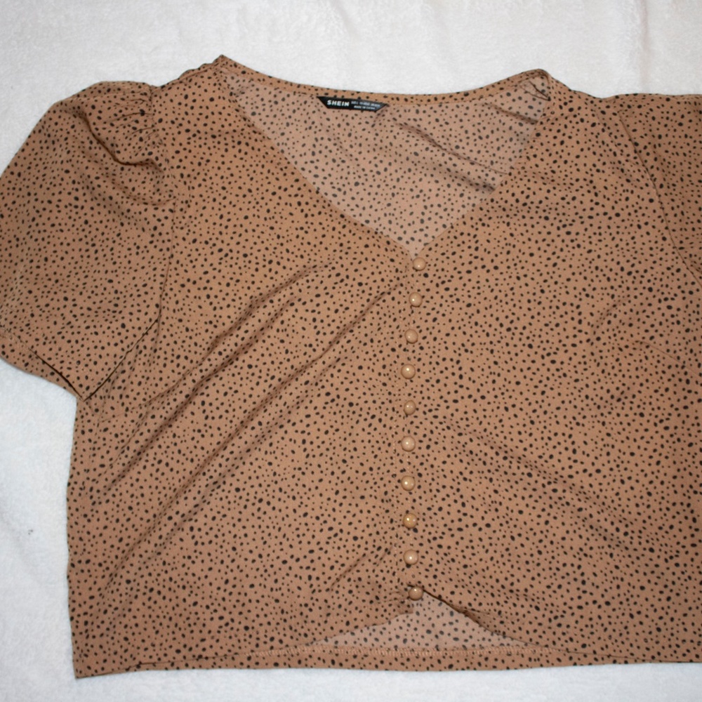 Buttondown Polka-dot Top